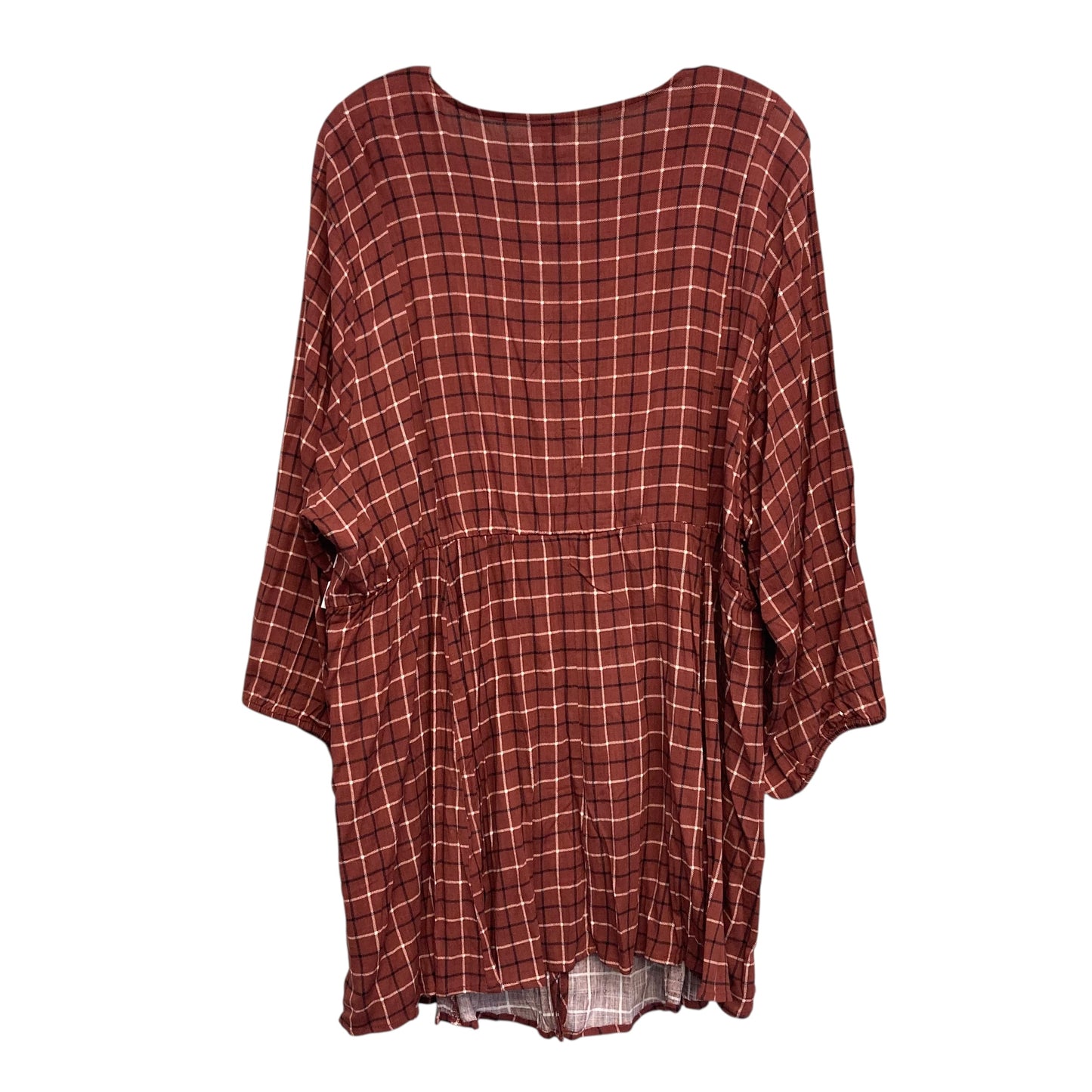 Top 3/4 Sleeve By Torrid In Plaid Pattern, Size:3X
