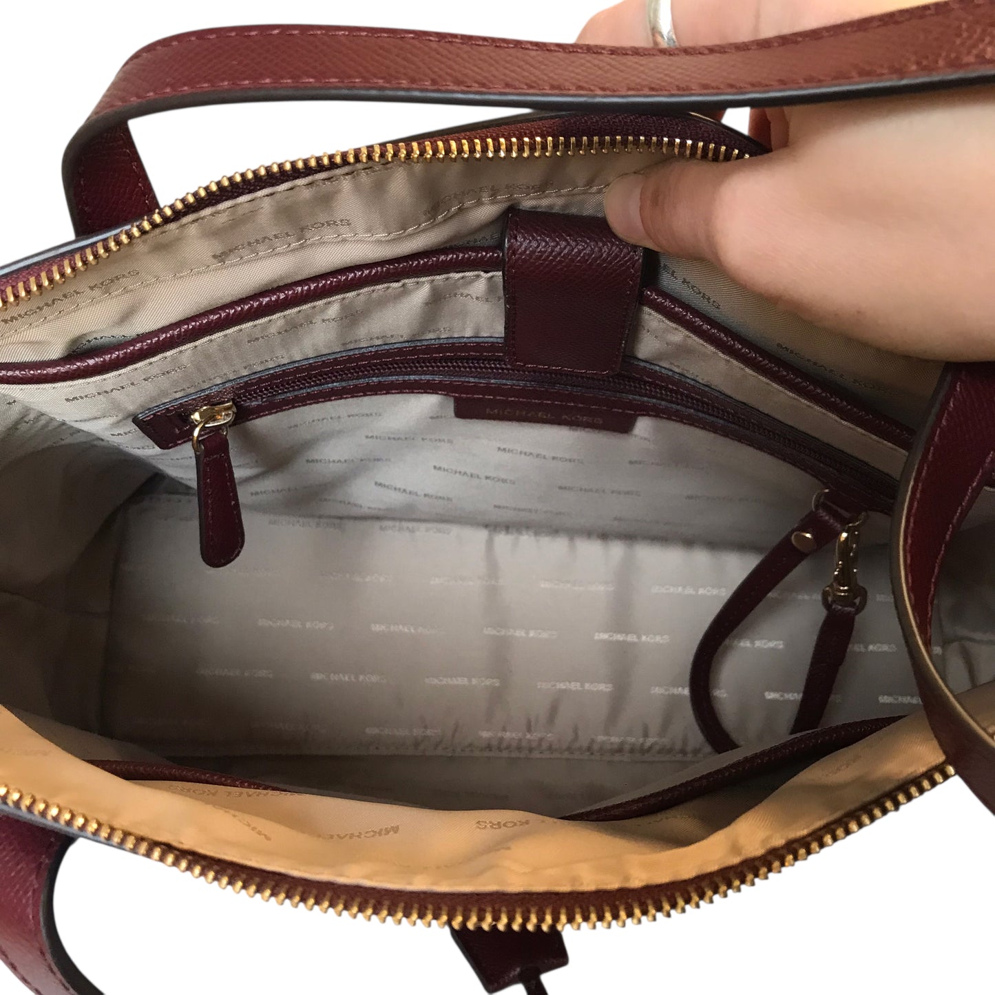 Handbag Designer By Michael Kors In Red, Size:Large