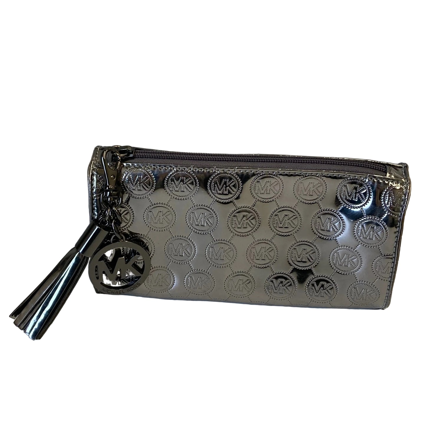 Makeup Bag Designer By Michael Kors In Silver, Size:Small