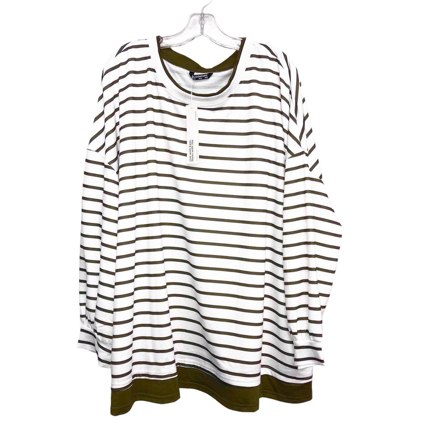 Top Ls By Bloomchic In Striped Pattern, Size:4X