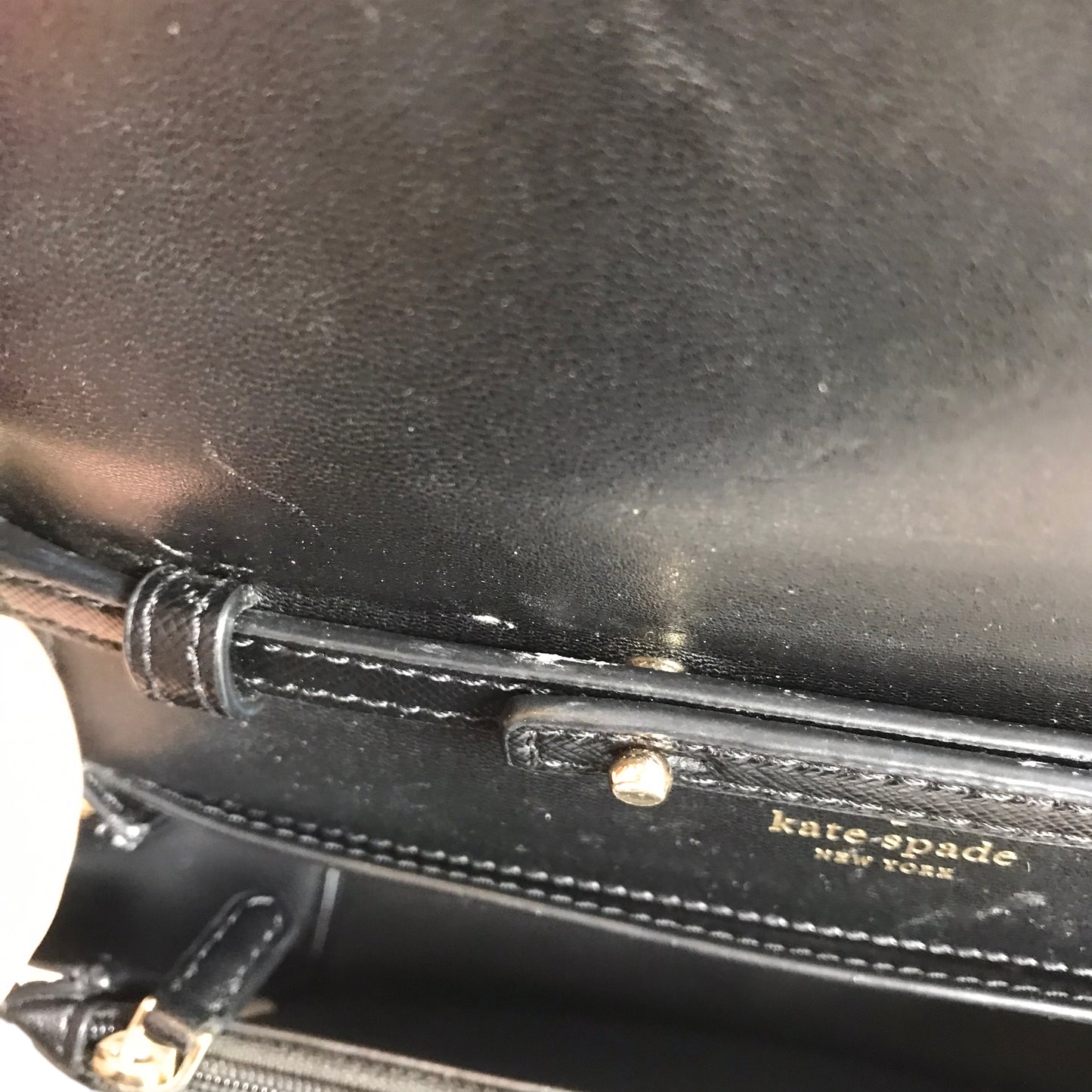 Crossbody Designer By Kate Spade In Black & Tan, Size:Small