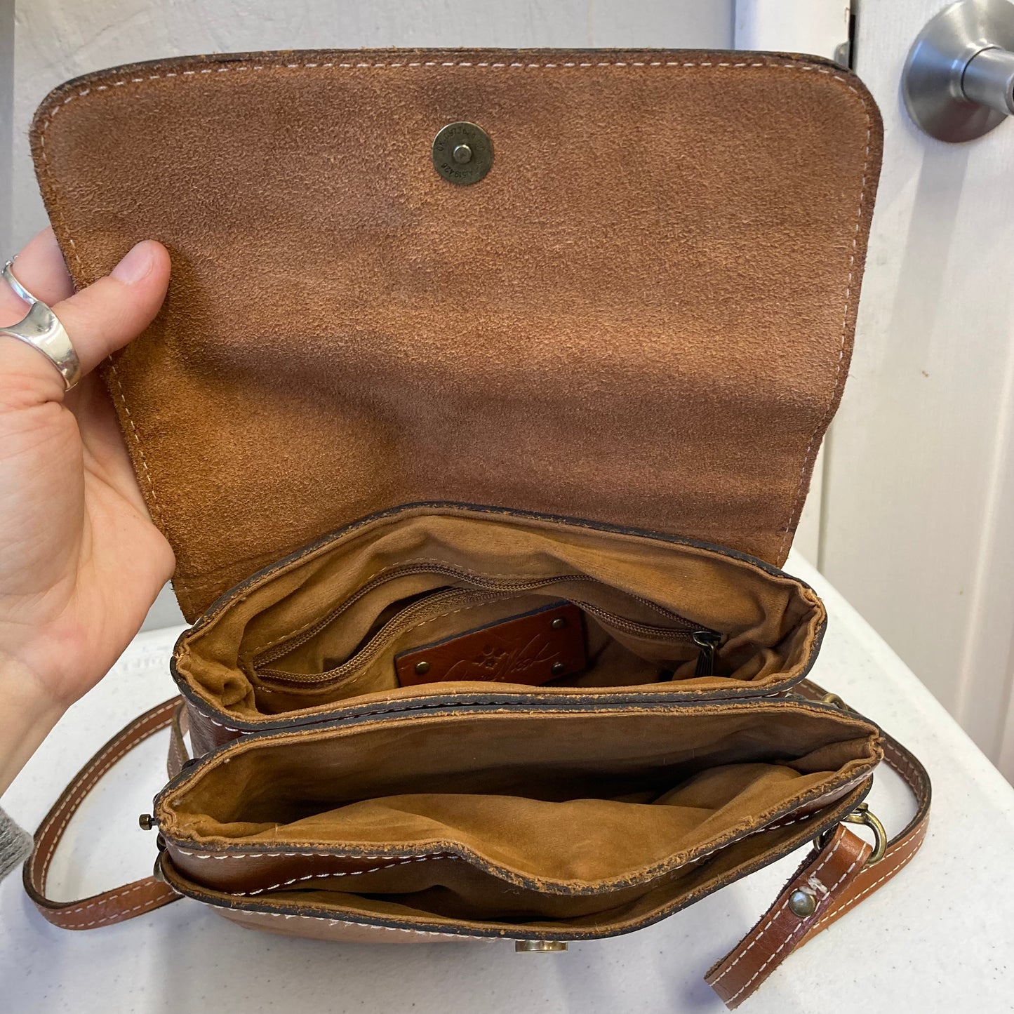 Crossbody Designer By Patricia Nash In Brown, Size:Medium