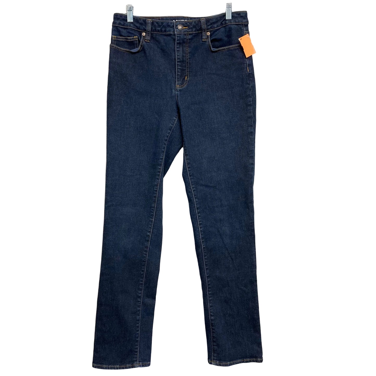 Jeans Straight By Lands End In Blue Denim, Size:10