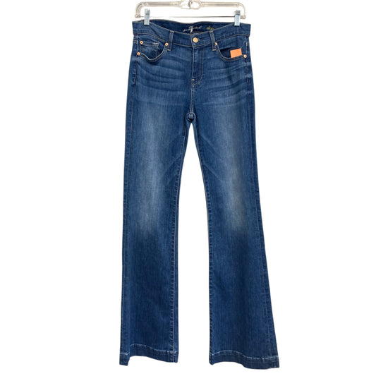 Jeans Boot Cut By Seven 7 In Blue Denim, Size:6