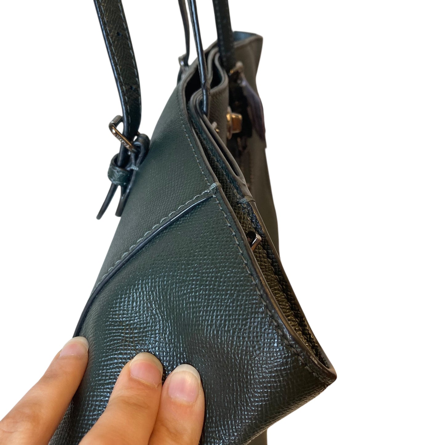 Handbag Designer By Coach In Green, Size:Large