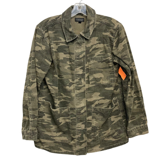 Jacket Shirt By Top Shop In Camouflage Print, Size:S