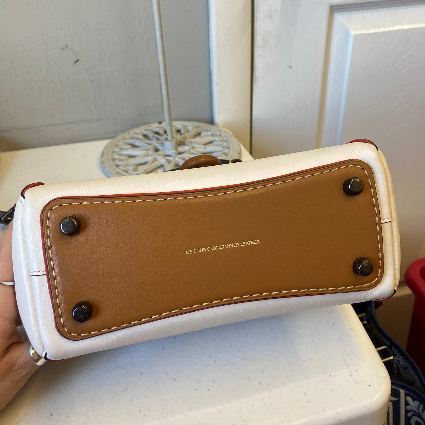 Crossbody Designer By Coach In Cream, Size:Medium
