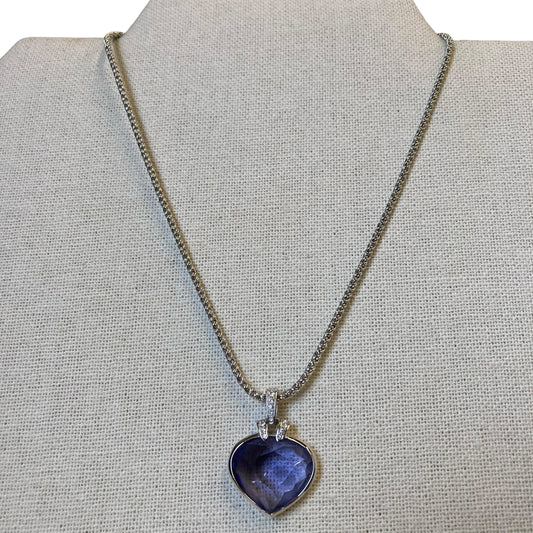 Necklace Designer By Swarovski In Purple & Silver