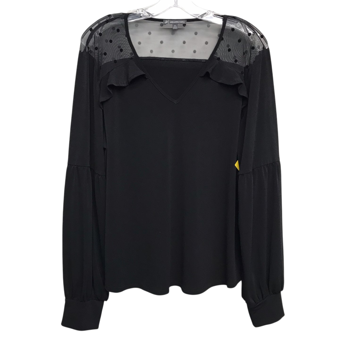 Top Ls By Adrianna Papell In Black, Size:Xl