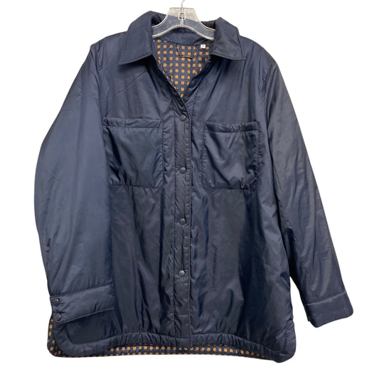 Jacket Puffer & Quilted By Chicos In Navy, Size:L