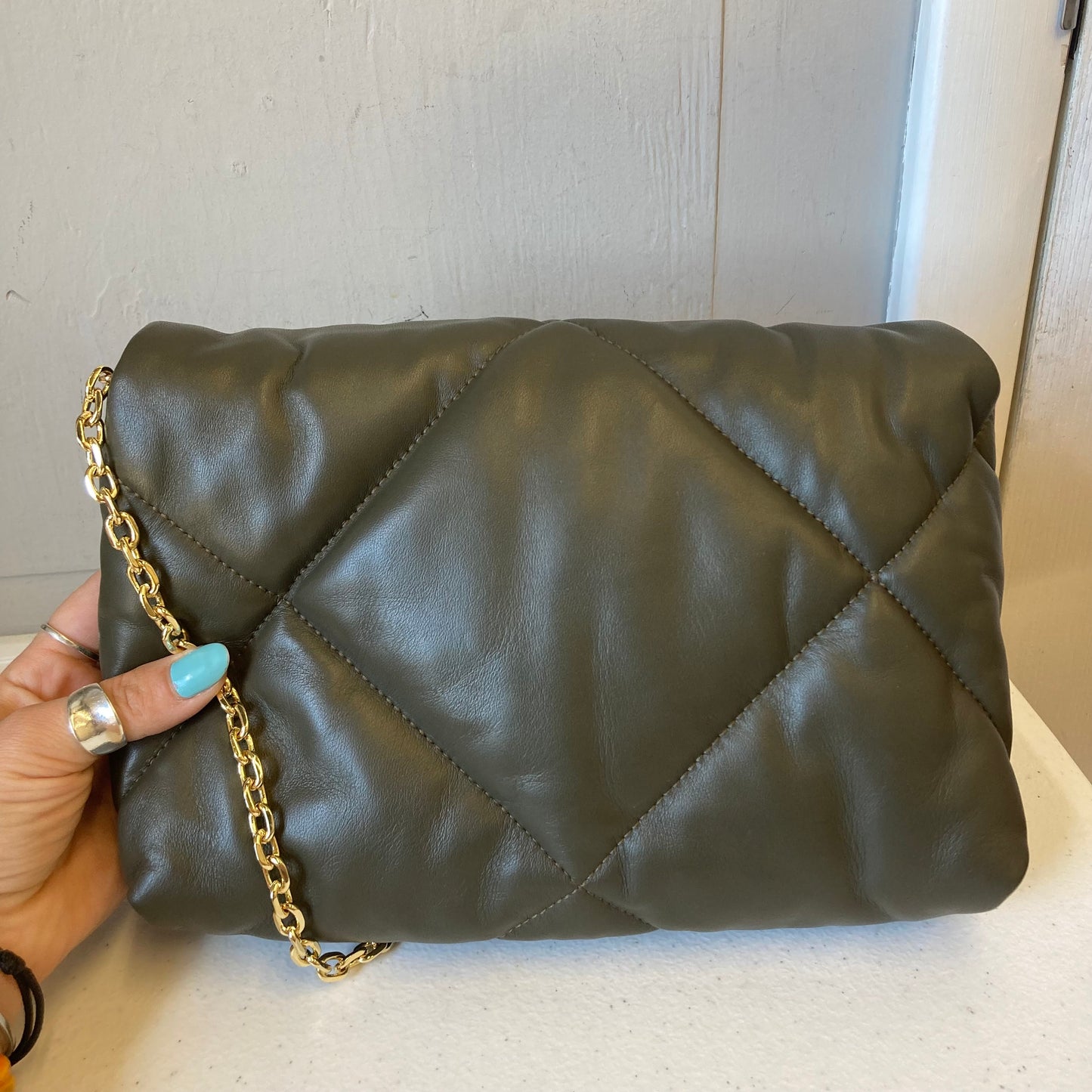 Handbag By Gerard Darel In Grey, Size:Small