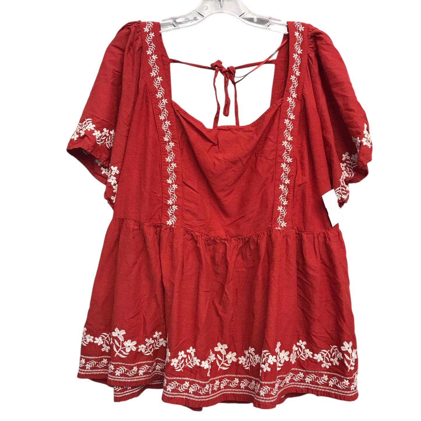 Top Sleeveless By Old Navy In Red & White, Size:4X