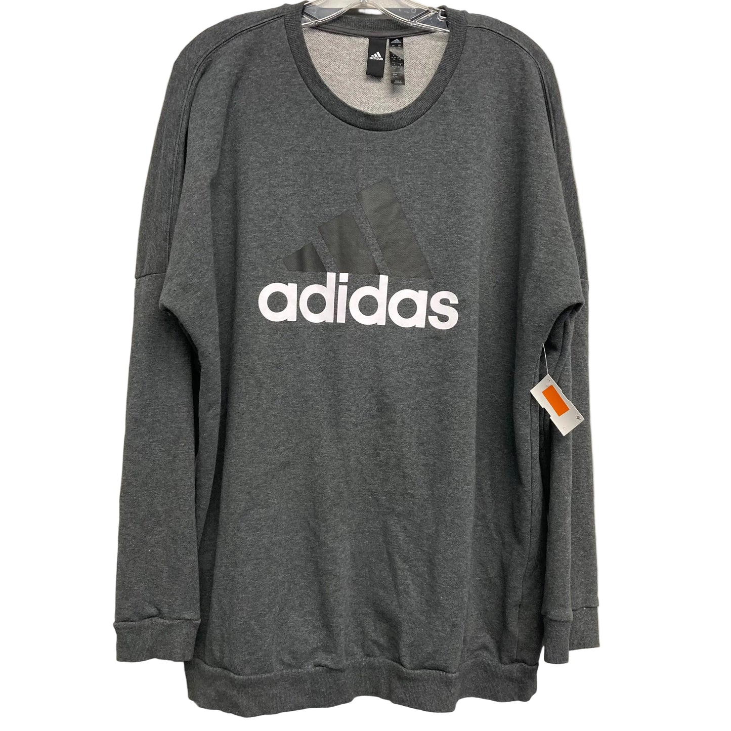 Athletic Sweatshirt Crewneck By Adidas In Grey, Size:Xl