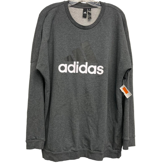 Athletic Sweatshirt Crewneck By Adidas In Grey, Size:Xl