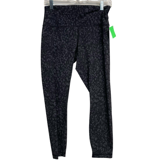 Athletic Leggings By Lululemon In Black & Grey, Size:M
