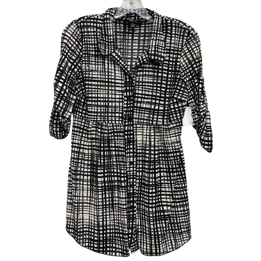 Top 3/4 Sleeve By Style And Co Collection Women In Black & White, Size:S