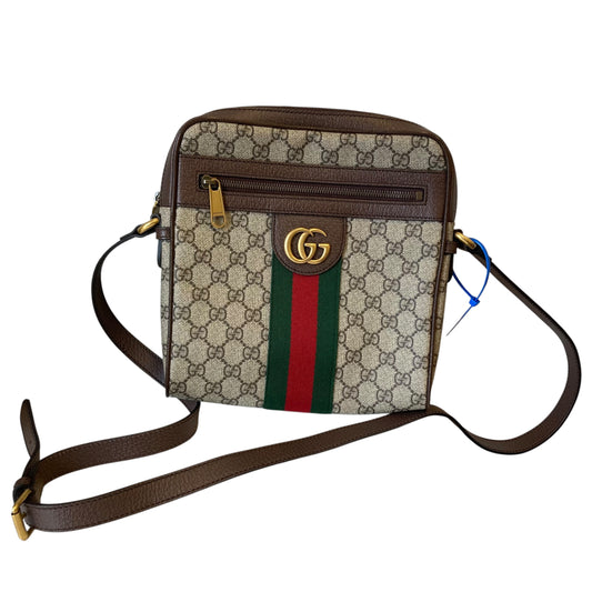 Crossbody Luxury Designer By Gucci In Brown, Size:Medium