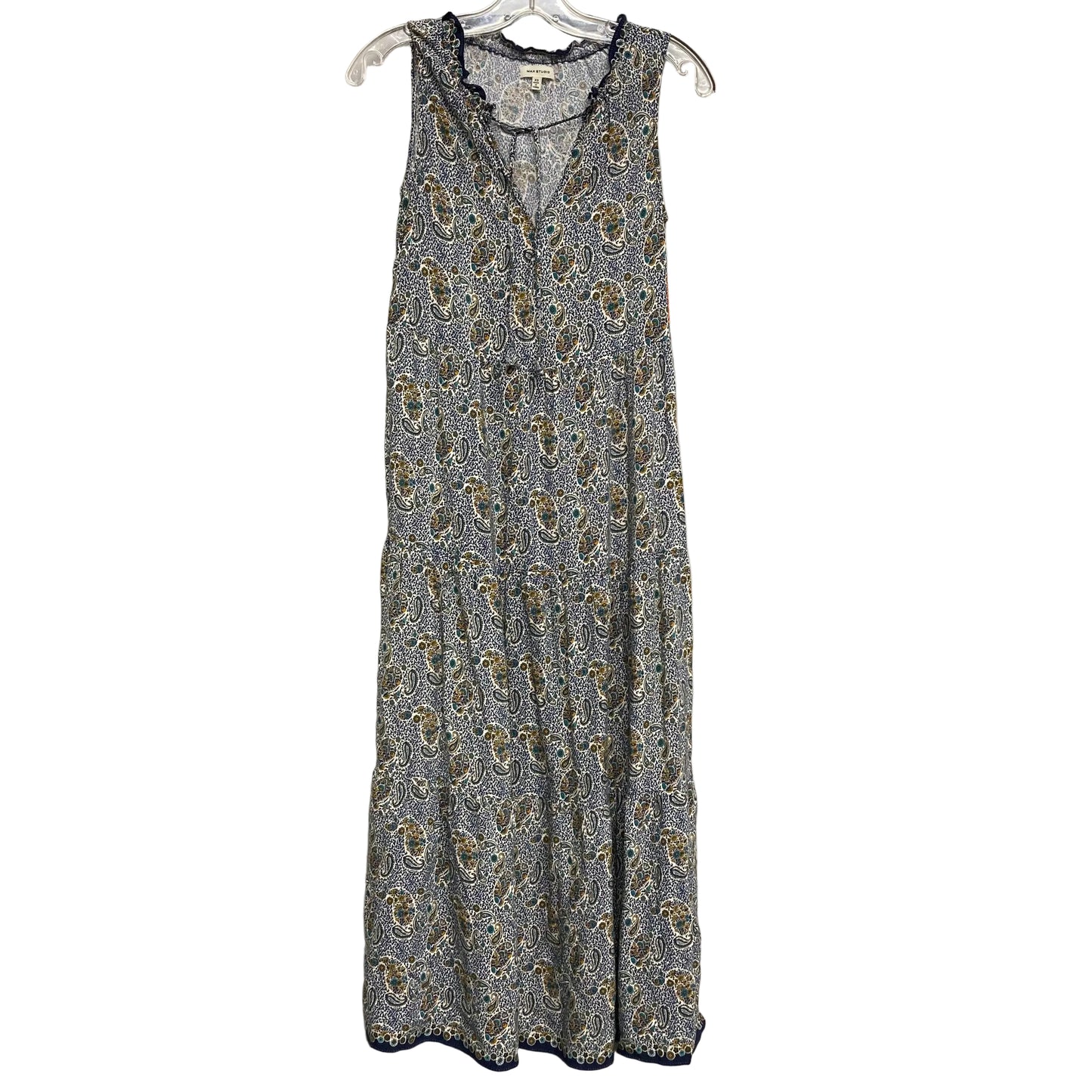 Dress Casual Maxi By Max Studio In Blue & Green, Size:Xs