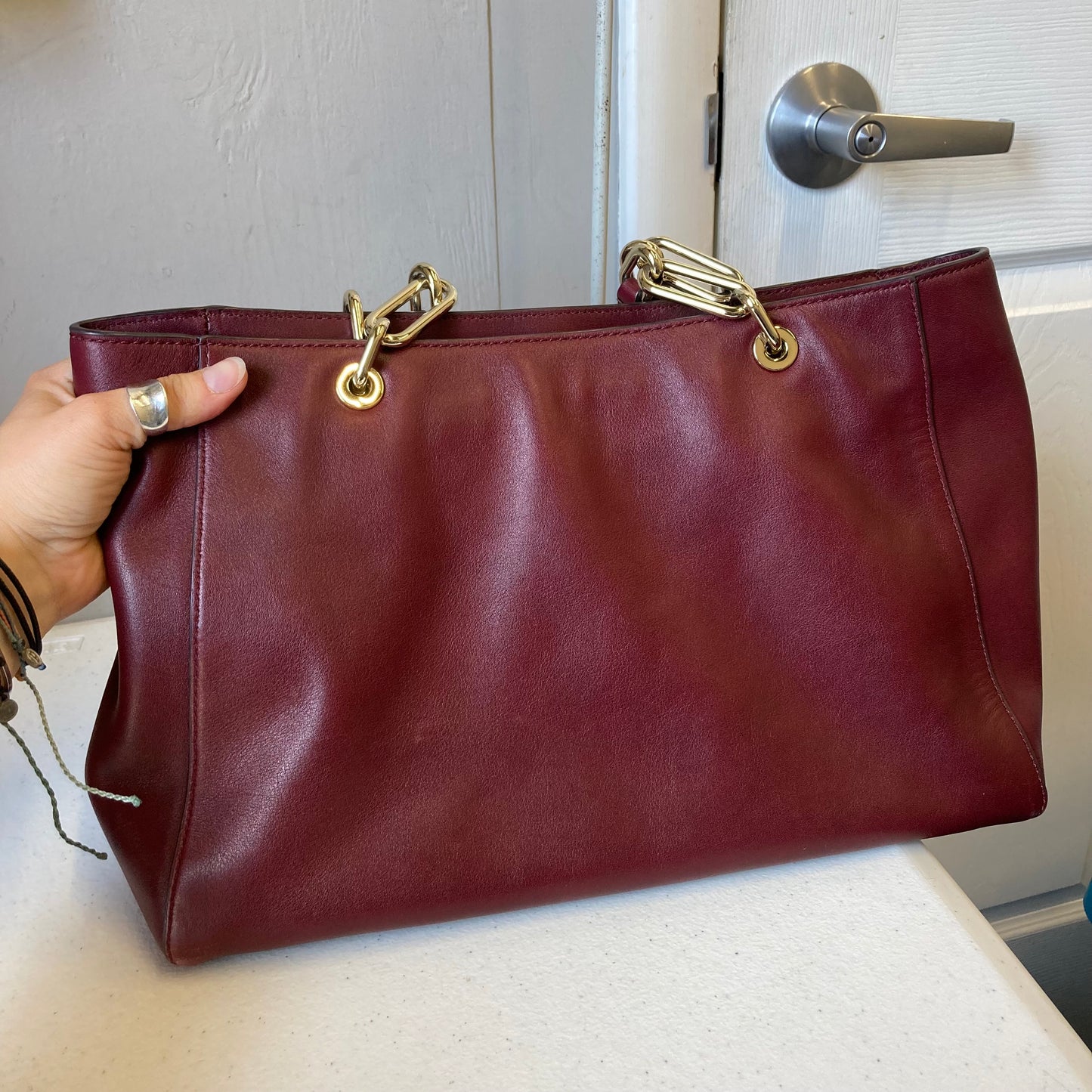 Handbag Designer By Kate Spade In Maroon, Size:Large