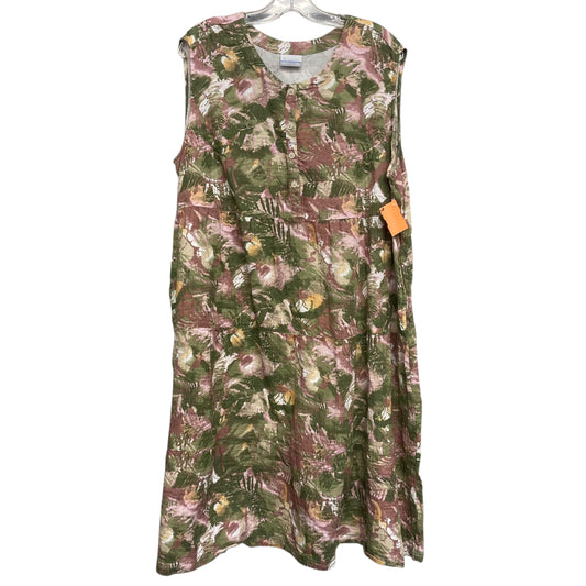 Dress Casual Short By Columbia In Green & Pink, Size:1X