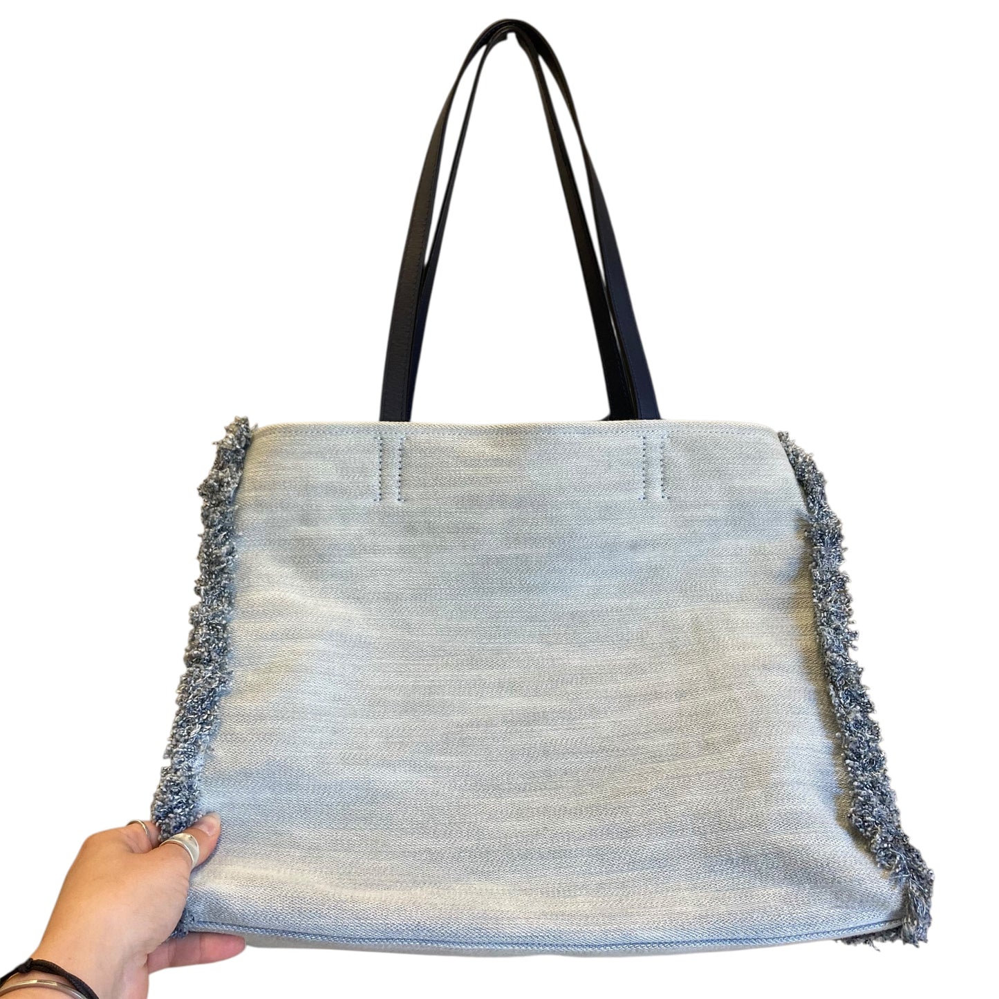 Handbag Designer By Kate Spade In Blue Denim, Size:Large
