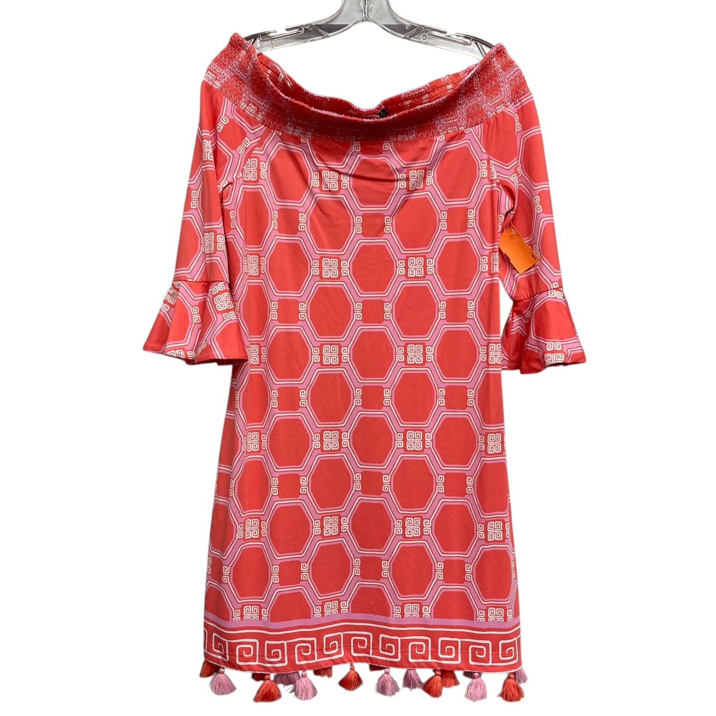 Dress Casual Short By Cabana Life In Orange & Pink, Size:M