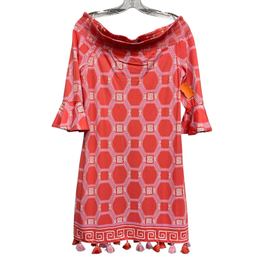 Dress Casual Short By Cabana Life In Orange & Pink, Size:M
