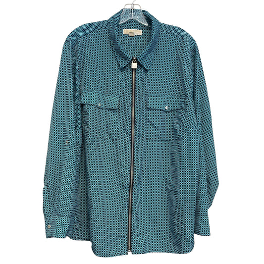 Top Ls Designer By Michael Kors In Black & Blue, Size:3X