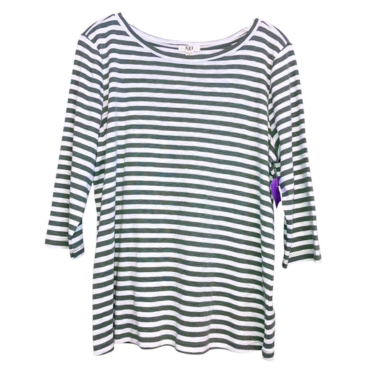 Top 3/4 Sleeve By Nic + Zoe In Striped Pattern, Size:Xl