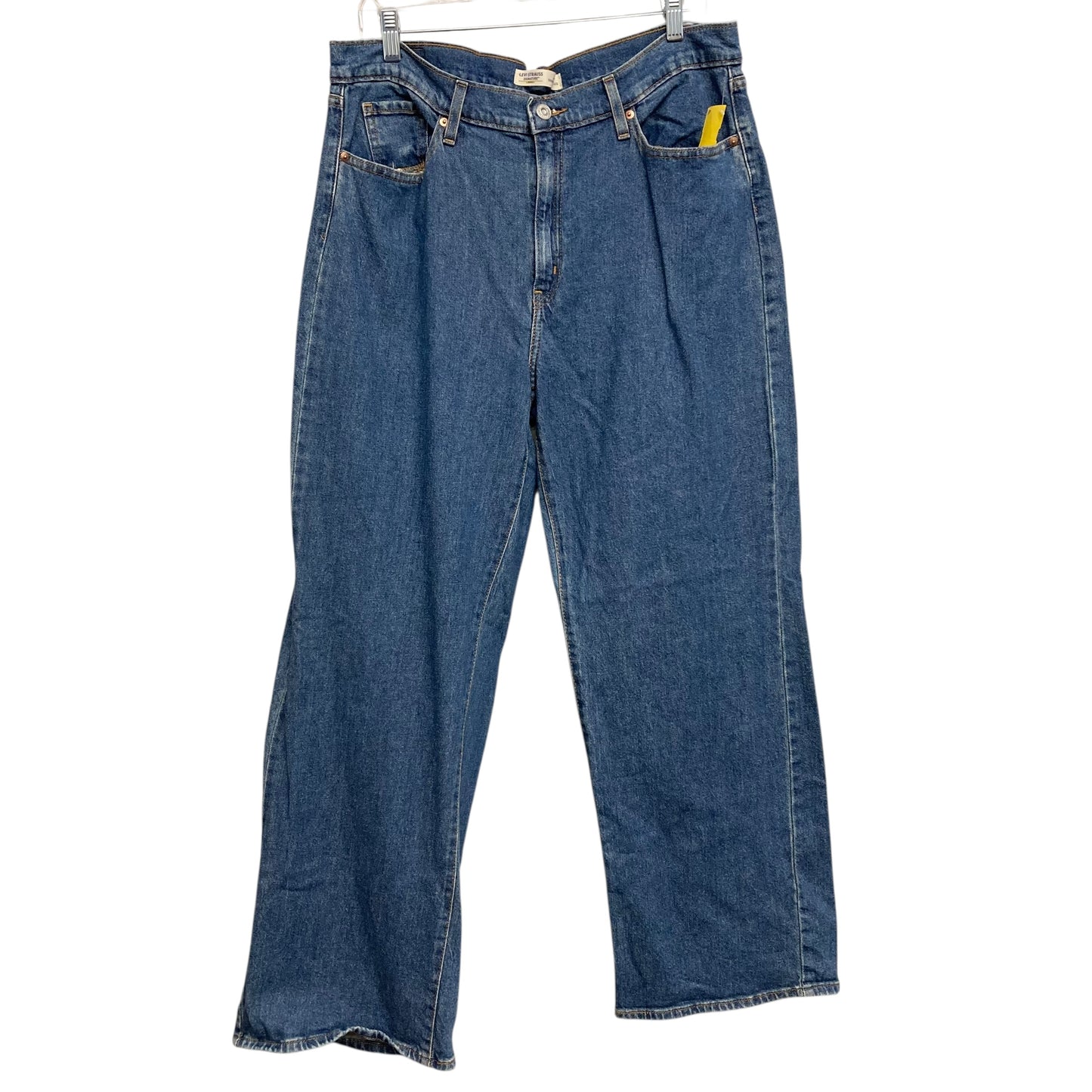 Jeans Wide Leg By Levis In Blue Denim, Size:14