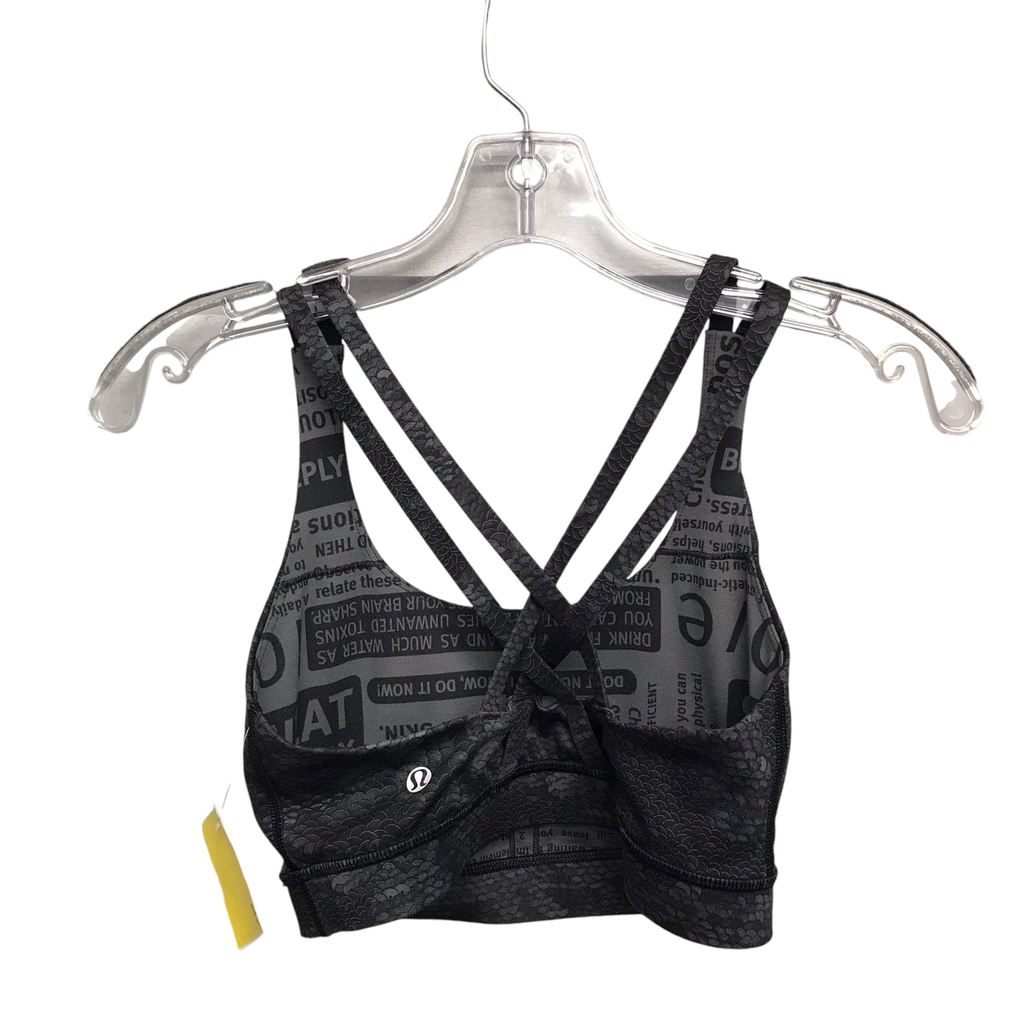 Athletic Bra By Lululemon In Black & Grey, Size:S