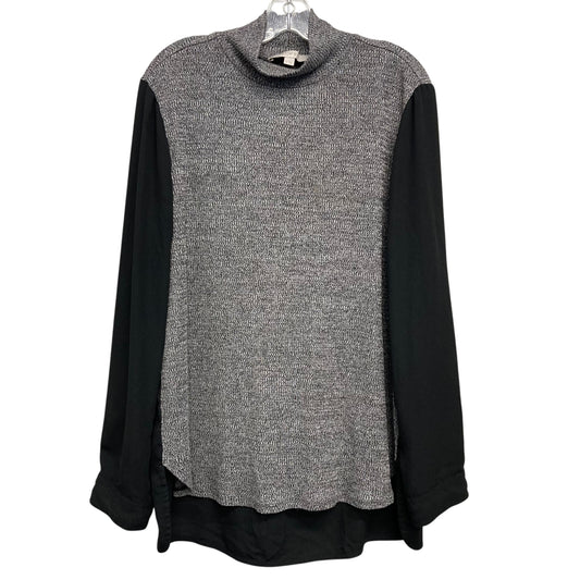 Top Ls By Loft In Black & Grey, Size:Xl
