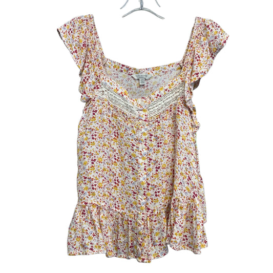 Top Sleeveless By Lucky Brand In Floral Print, Size:S