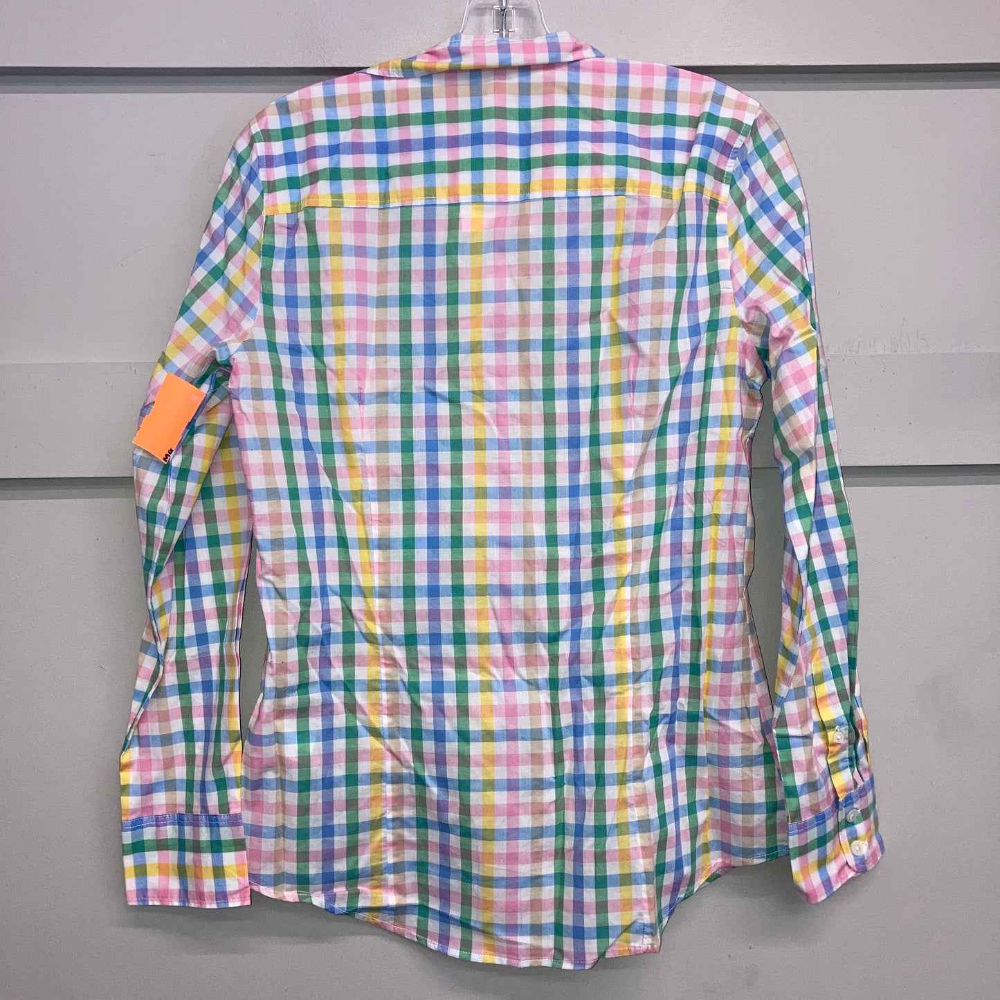 Blouse Ls By J. Crew In Checkered Pattern, Size:S