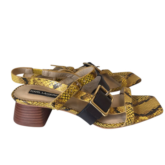 Sandals Designer By Karl Lagerfeld In Snakeskin Print, Size:8.5