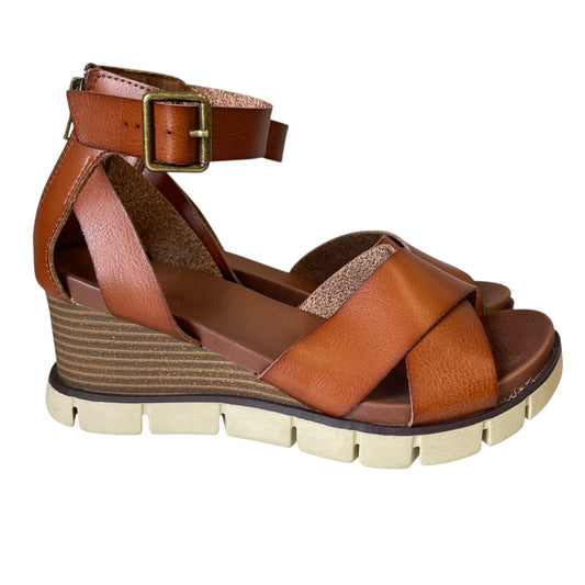 Sandals Heels Wedge By Mia In Brown, Size:8