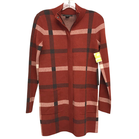 Sweater Cardigan By Tahari In Plaid Pattern, Size:Xs