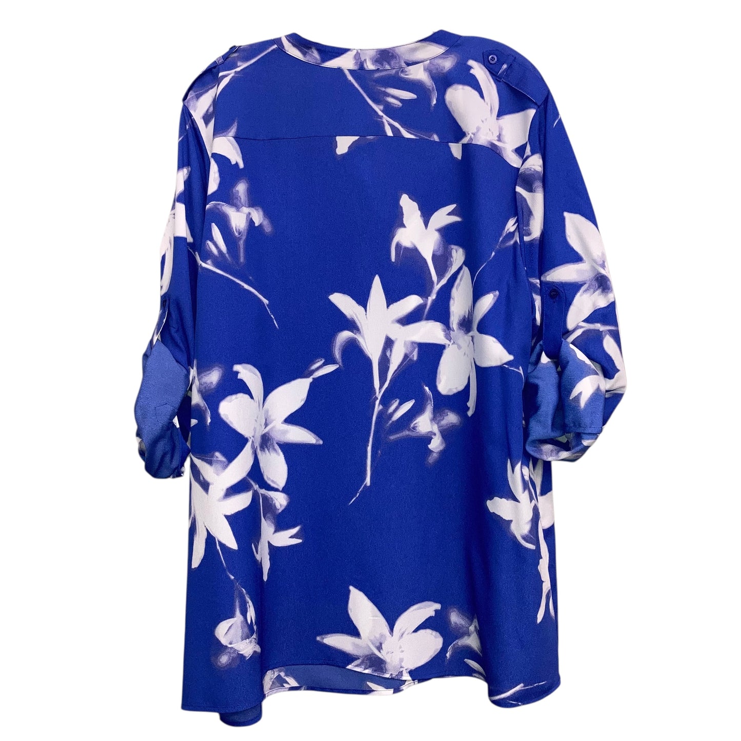 Top Ls By Calvin Klein In Blue & White, Size:1X