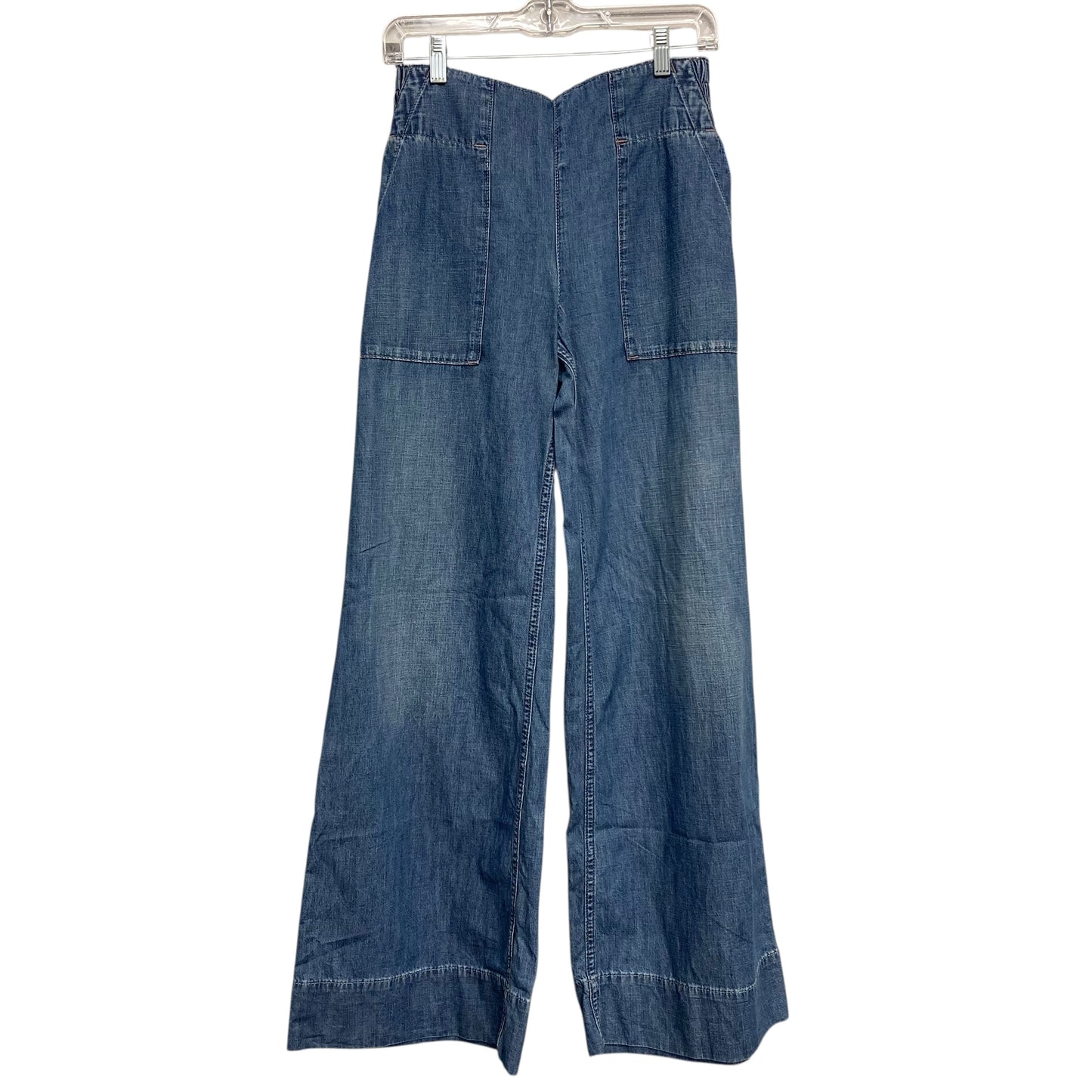 Jeans Wide Leg By We The Free In Blue Denim, Size:Xs