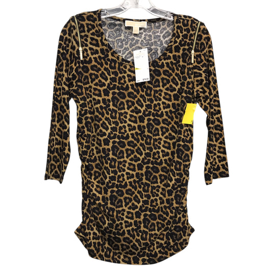 Top 3/4 Sleeve By Michael By Michael Kors In Animal Print, Size:M