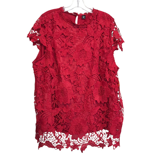 Top Sleeveless By Shein In Red, Size:4X