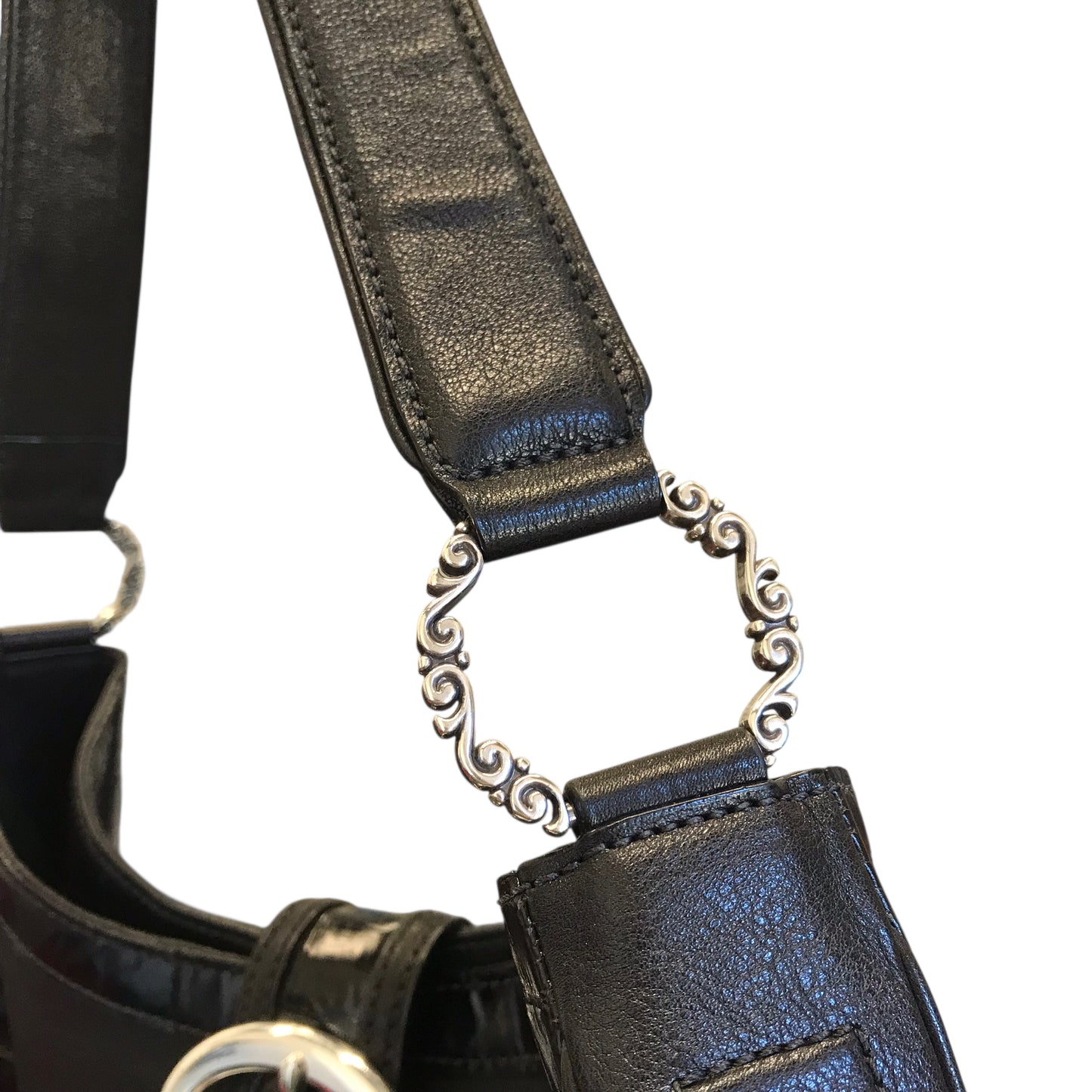 Handbag Leather By Brighton In Black, Size:Medium