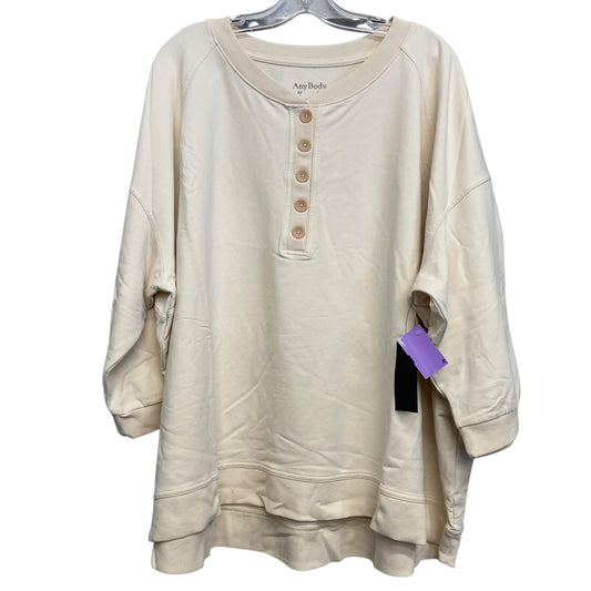 Top 3/4 Sleeve By Any Body In Ivory, Size:3X
