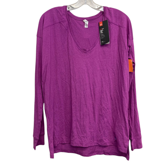 Athletic Top Long Sleeve Crewneck By Under Armour In Purple, Size: S