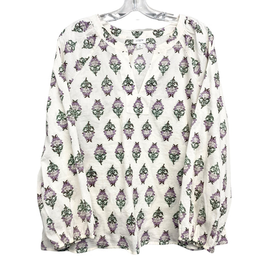 Top Ls By J. Crew In Floral Print, Size:Xl