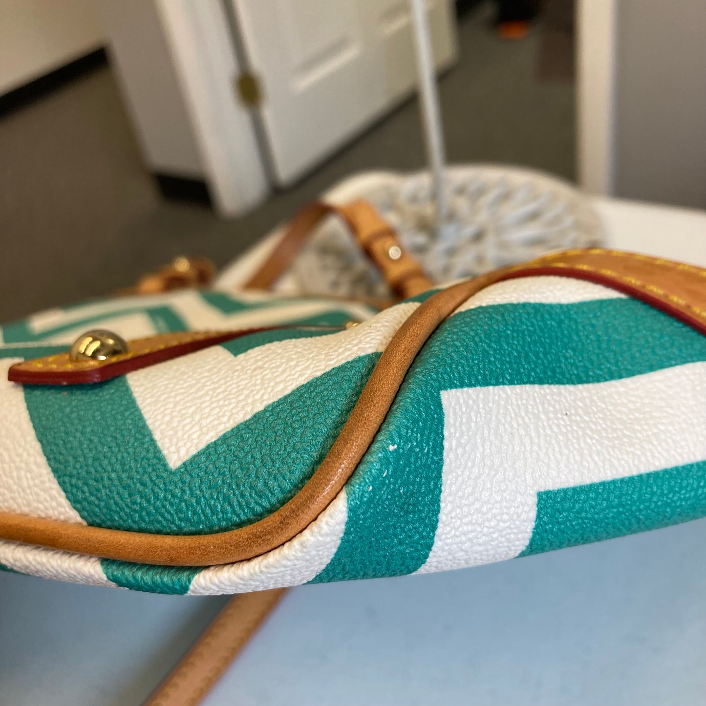 Handbag Designer By Dooney And Bourke In Teal, Size:Large