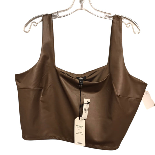 Top Sleeveless By Express In Brown, Size:Xl