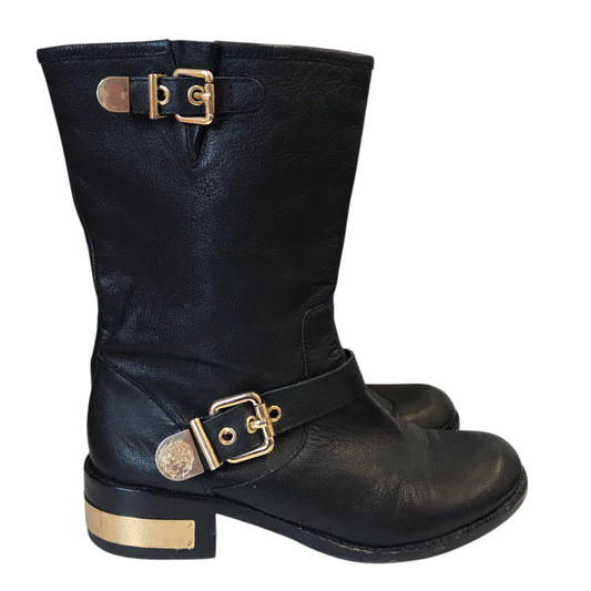 BOOTS MID-CALF FLATS by VINCE CAMUTO in BLACK, Size:10
