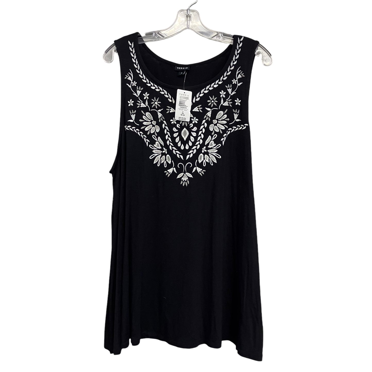 Top Sleeveless By Torrid In Black & White, Size:3X