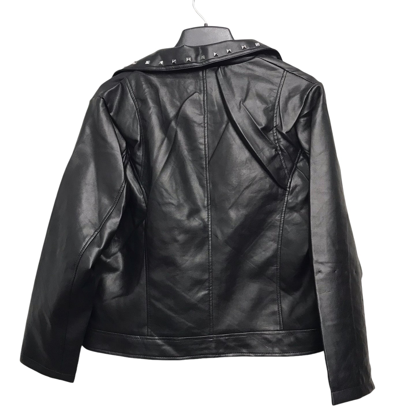 Jacket Moto By White Mark In Black, Size:1X